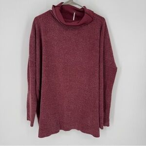 Free People Maroon Cowl Neck Sweater